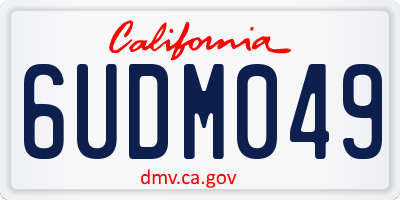 CA license plate 6UDM049