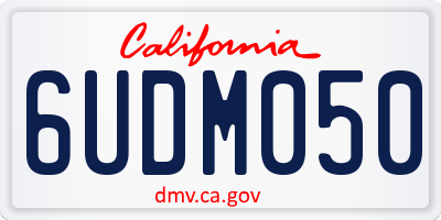 CA license plate 6UDM050