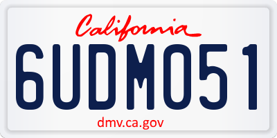 CA license plate 6UDM051
