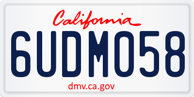 CA license plate 6UDM058