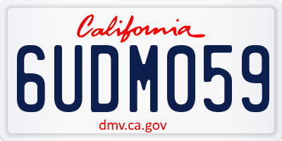 CA license plate 6UDM059