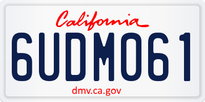 CA license plate 6UDM061