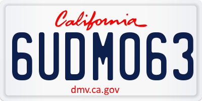 CA license plate 6UDM063