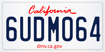 CA license plate 6UDM064