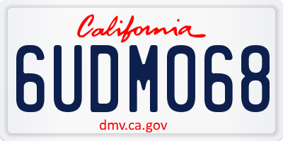 CA license plate 6UDM068