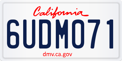 CA license plate 6UDM071