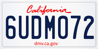 CA license plate 6UDM072