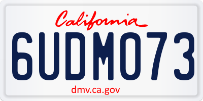CA license plate 6UDM073