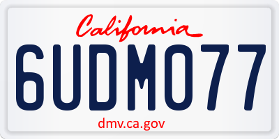CA license plate 6UDM077