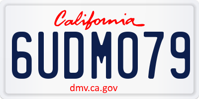 CA license plate 6UDM079