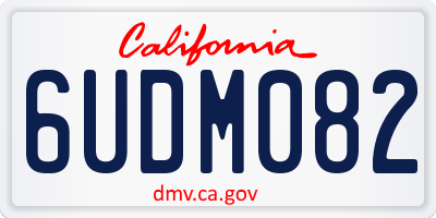 CA license plate 6UDM082