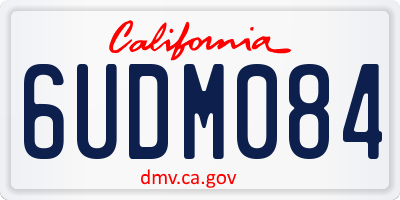 CA license plate 6UDM084