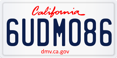 CA license plate 6UDM086
