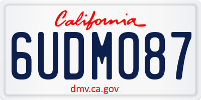 CA license plate 6UDM087