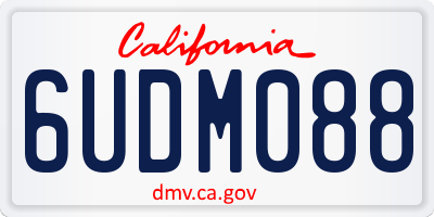 CA license plate 6UDM088