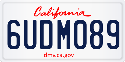CA license plate 6UDM089