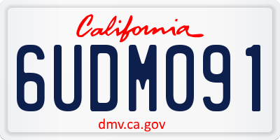 CA license plate 6UDM091