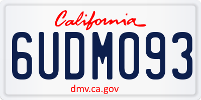 CA license plate 6UDM093