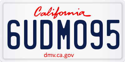 CA license plate 6UDM095