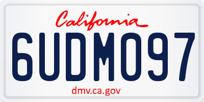CA license plate 6UDM097