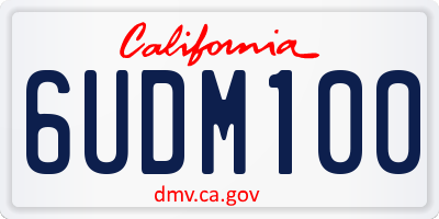 CA license plate 6UDM100