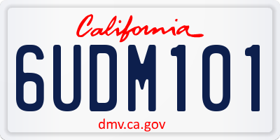 CA license plate 6UDM101