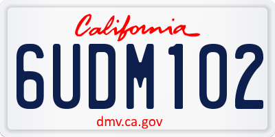 CA license plate 6UDM102