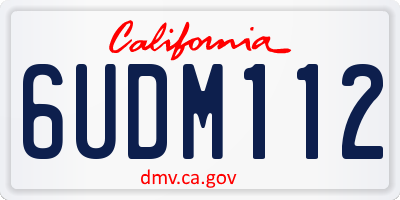 CA license plate 6UDM112