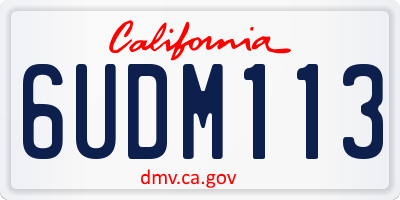 CA license plate 6UDM113