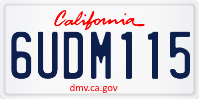 CA license plate 6UDM115