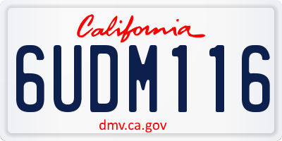 CA license plate 6UDM116
