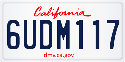 CA license plate 6UDM117