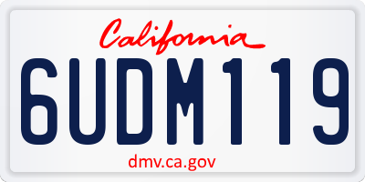 CA license plate 6UDM119