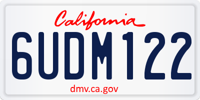 CA license plate 6UDM122