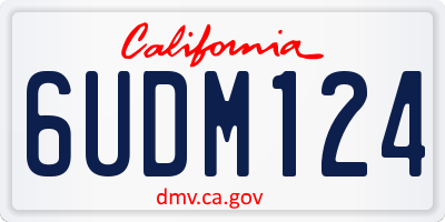 CA license plate 6UDM124