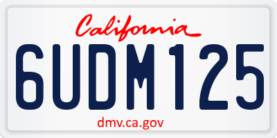 CA license plate 6UDM125