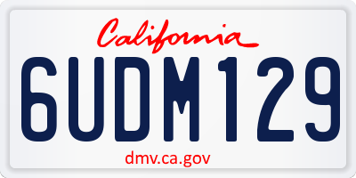 CA license plate 6UDM129