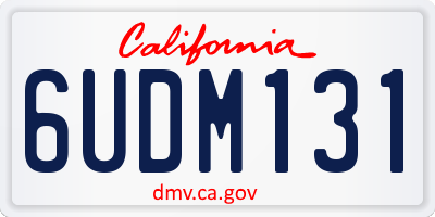 CA license plate 6UDM131