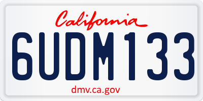 CA license plate 6UDM133