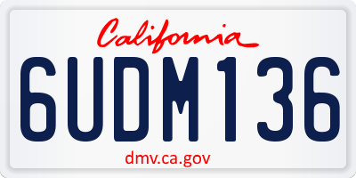 CA license plate 6UDM136