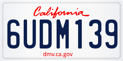 CA license plate 6UDM139