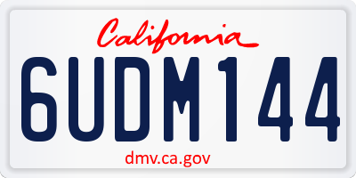 CA license plate 6UDM144