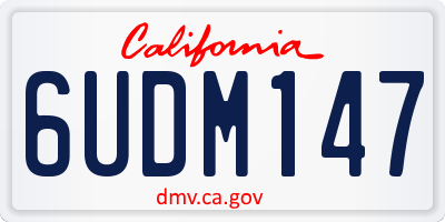 CA license plate 6UDM147