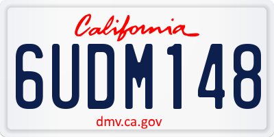 CA license plate 6UDM148