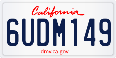 CA license plate 6UDM149