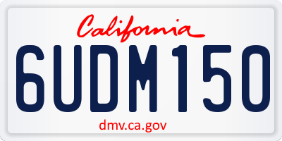 CA license plate 6UDM150