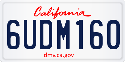 CA license plate 6UDM160