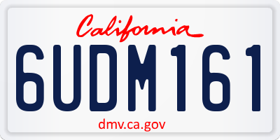 CA license plate 6UDM161