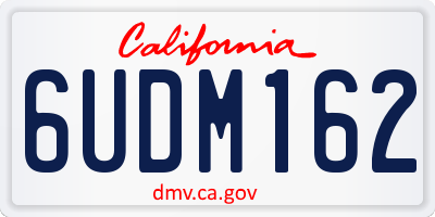 CA license plate 6UDM162