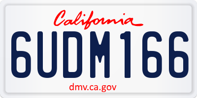 CA license plate 6UDM166